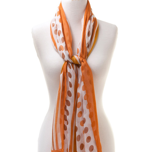 Apricot Dot Modern Lux Scarf - Spartina 449