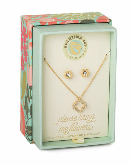 Please Flowers Necklace & Earring Box Set - Oh So Witty by Spartina 449