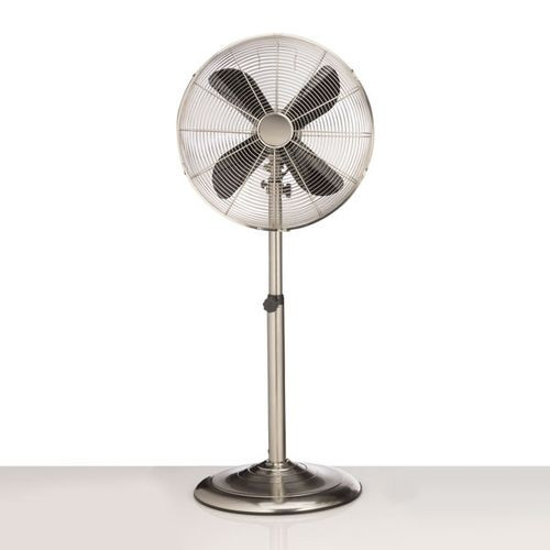 Metal Floor Standing Fan w/Adjustable Height - Nickel