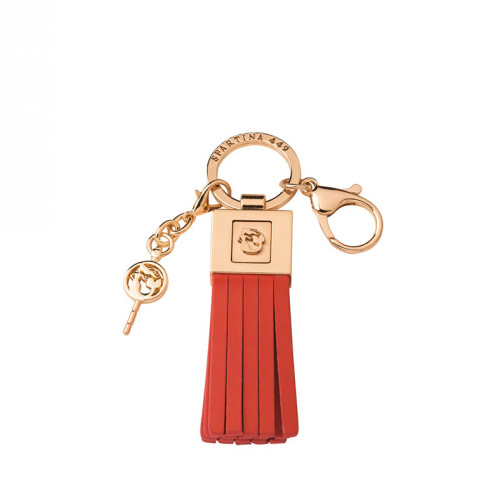 Tomato Red AKA Monogram Tassel Keychain by Spartina 449