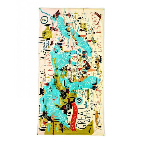 Great Lakes Map Beach Towel by Spartina 449