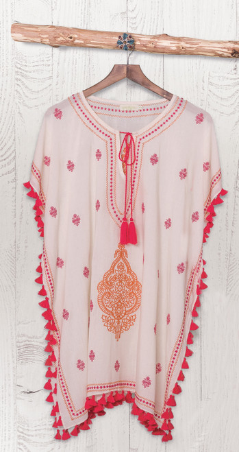 TEMPORARILY OUT OF STOCK - Paisley Cream Kaftan Cover Up by Spartina 449