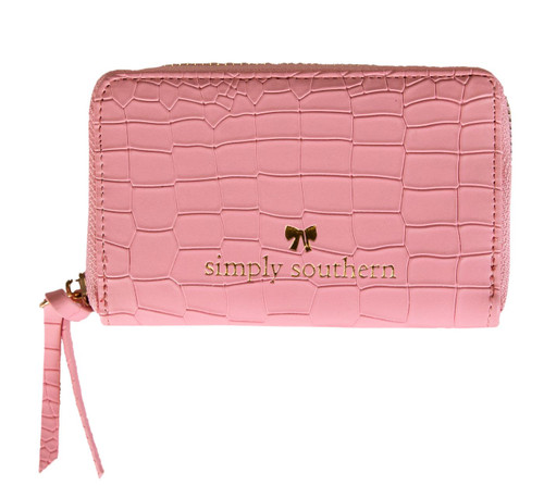 Pink Leather Zip Wallet by Simply Southern