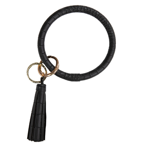 Alligator  Black Bangle Key Ring by Simply Southern