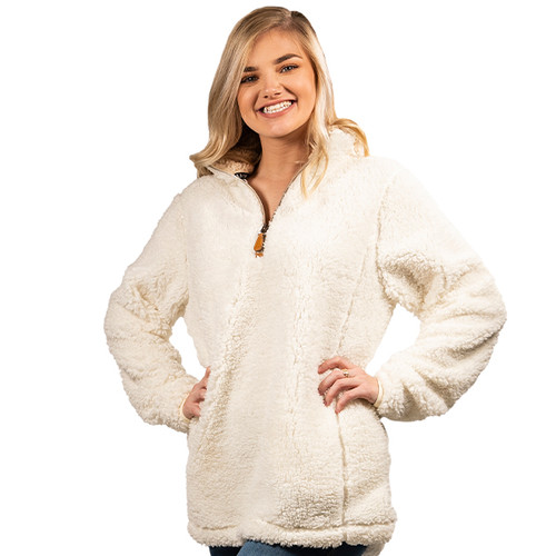 Large Cream Sherpa Pullover by Simply Southern