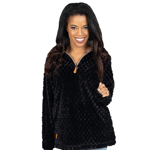 Large Black Simply Fuzzy Pullover by Simply Southern