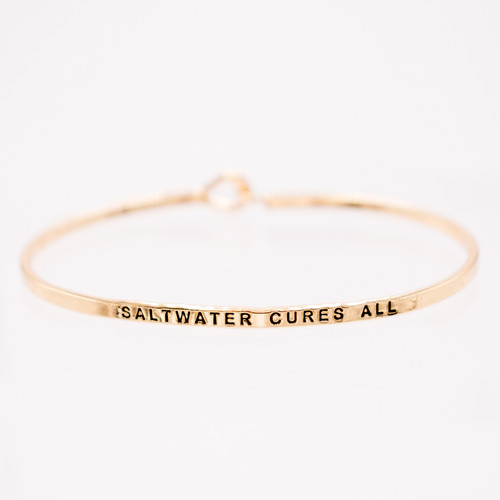 Saltwater Cures All Statement of Happiness Bangle by Simply Southern