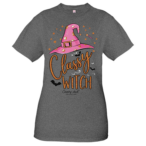 Small Classy Dark Gray Country Chick Short Sleeve Tee by Simply Southern