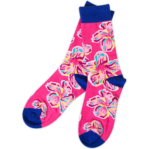 Floral Pink Preppy Sock by Simply Southern