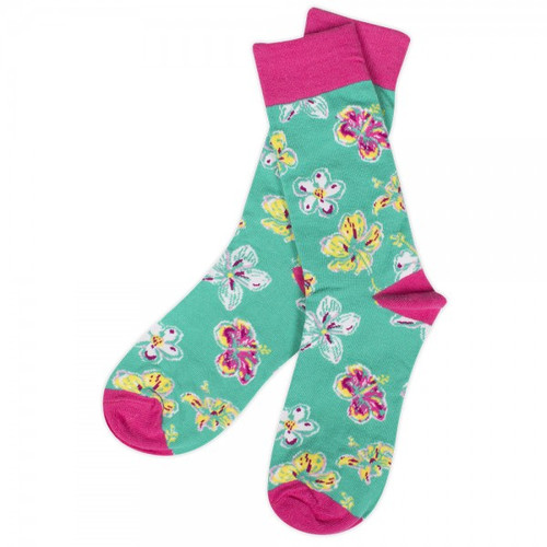 Floral Teal Preppy Sock by Simply Southern