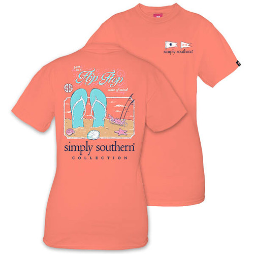X-Large I Am In A Flip Flop State of Mind Poppy Short Sleeve Tee by Simply Southern