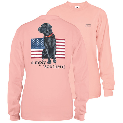 Small Rose Black Lab Unisex Long Sleeve Tee by Simply Southern