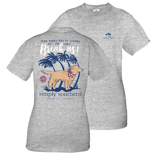 Medium Hurricane Heather Gray Short Sleeve Tee by Simply Southern