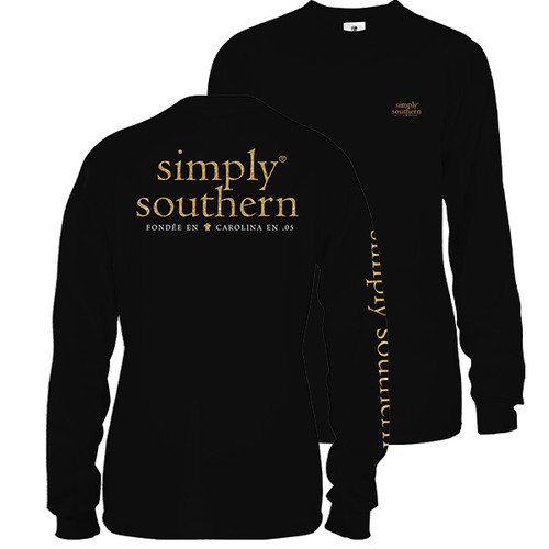 Medium Basic Logo Black Long Sleeve Tee by Simply Southern