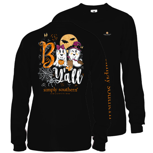 XXLarge Black Boo Ya'llLong Sleeve Tee by Simply Southern