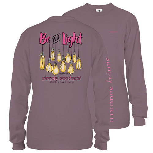 Medium Plum Be The Light Long Sleeve Tee by Simply Southern