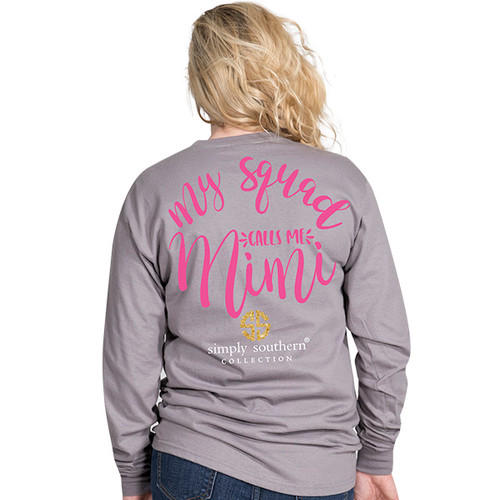 Medium My Squad Calls Me Mimi Steel Long Sleeve Tee by Simply Southern