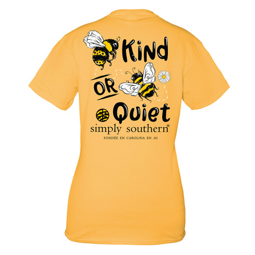 Large Mustard Bee Quiet Short Sleeve Tee by Simply Southern