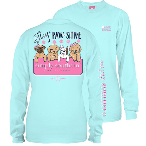 XX-Large Stay Paw-Sitive Marine Long Sleeve Tee by Simply Southern