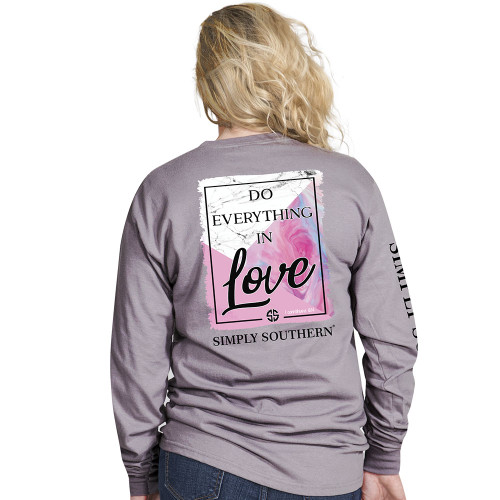 XLarge Do Everything In Love Steel Long Sleeve Tee by Simply Southern