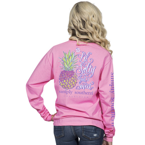 Small Lil Salty But Sweet Flamingo Long Sleeve Tee by Simply Southern