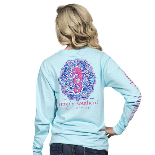 XXLarge Seahorse Marine Long Sleeve Tee by Simply Southern