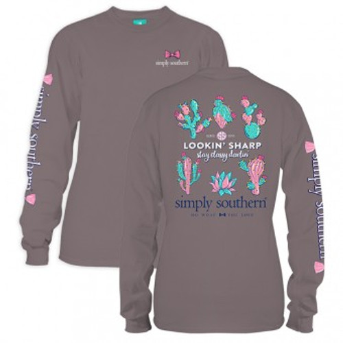 Large Lookin&apos; Sharp Steel Long Sleeve Tee by Simply Southern