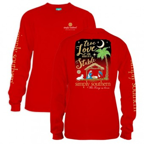 Small True Love Red Long Sleeve Tee by Simply Southern