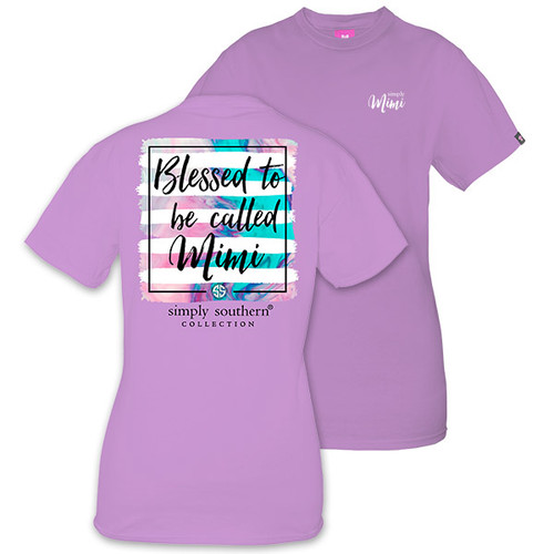 Medium Blessed to Be Called Mimi Eggplant Short Sleeve Tee by Simply Southern