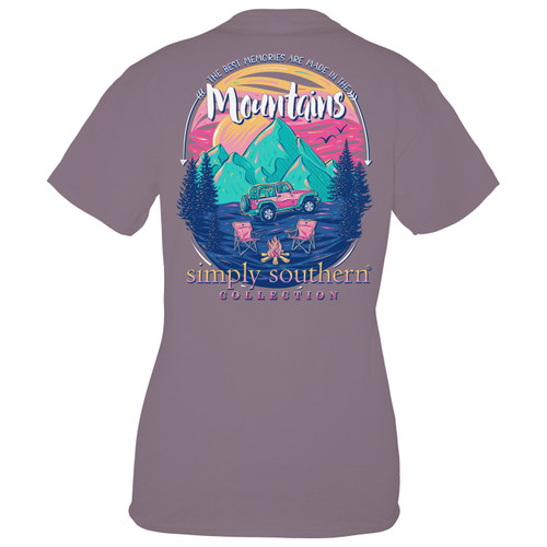 Small Plum Mountain Memories Short Sleeve Tee by Simply Southern