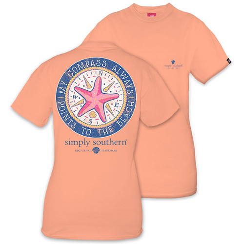 Small My Compass Always Points to the Beach Short Sleeve Tee by Simply Southern