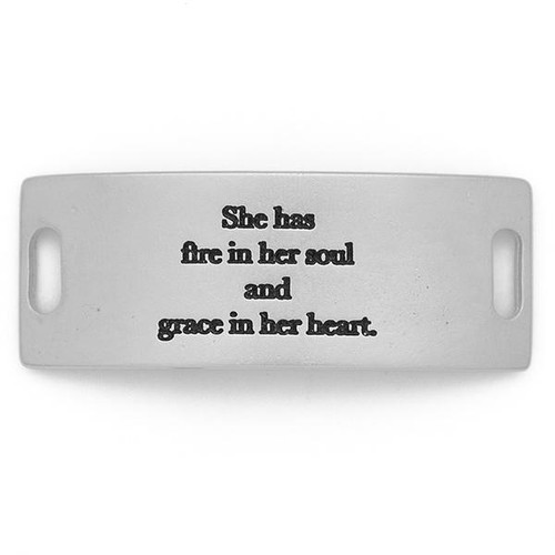 She Has Fire in Her Soul Essential Sentiment - Matte Silver - Lenny & Eva