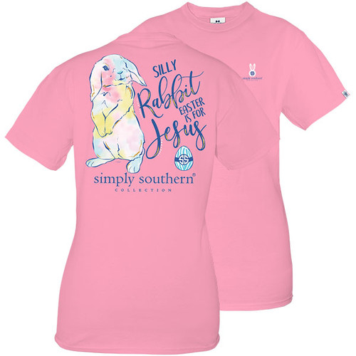 Small Silly Rabbit Easter is for Jesus Short Sleeve Tee by Simply Southern