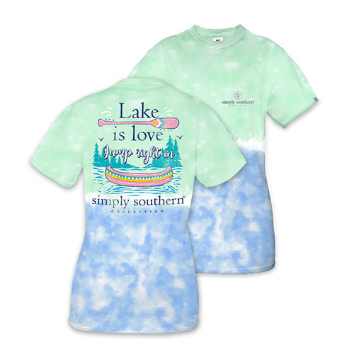 Medium Lake is Love Jump Right In Short Sleeve Tee by Simply Southern