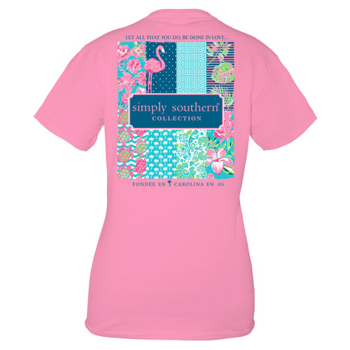 Xlarge Flamingo Preppy Logo Short Sleeve Tee by Simply Southern