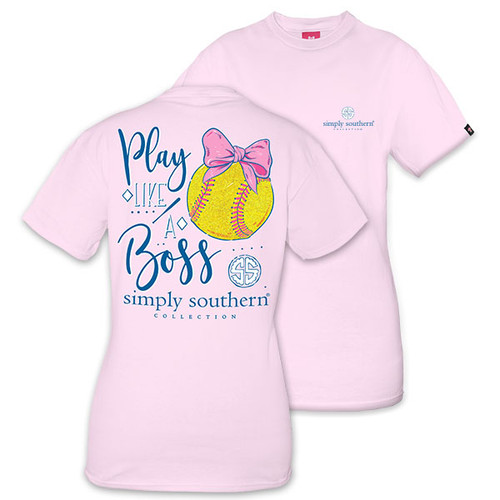 Large Play Like a Boss Softball Short Sleeve Tee by Simply Southern