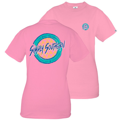 Large Retro Palm Flamingo Short Sleeve Tee by Simply Southern