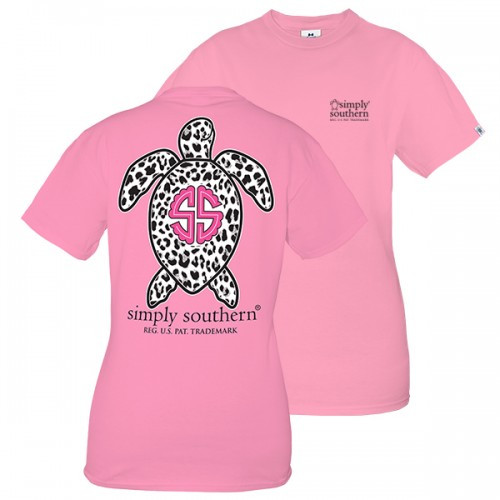 XXLarge Save the Turtles Logo Leopard Short Sleeve Tee by Simply Southern