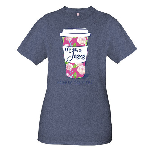 Large Coffee & Jesus Simply Faithful Short Sleeve Tee by Simply Southern