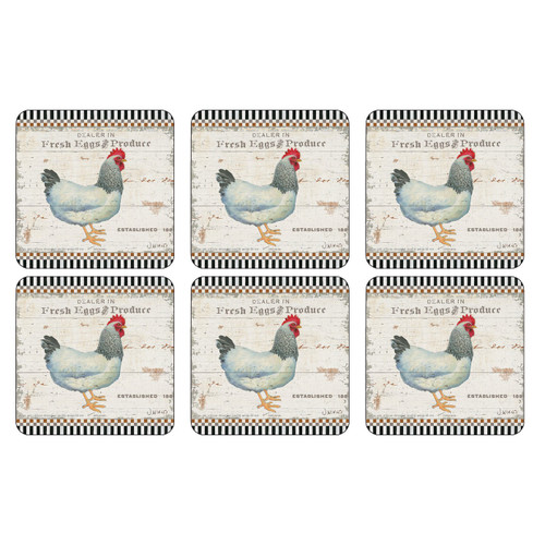 Set of 6 On the Farm Coasters by Pimpernel