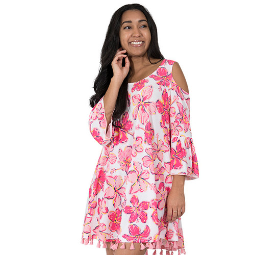 Medium Sarasota Cold Shoulder Dress by Simply Southern