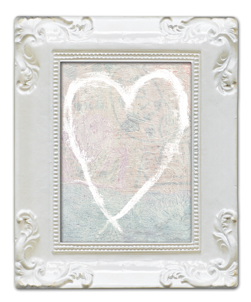 11" X 15" White Framed White Heart Print by Sugarboo Designs
