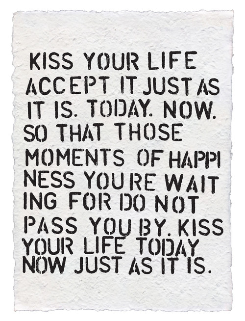 Kiss Your Life Handmade Paper Print by Sugarboo Designs