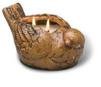 Cinnamon Hazelnut Latte Swan Creek Bird Pottery Candle (Color: Brown)