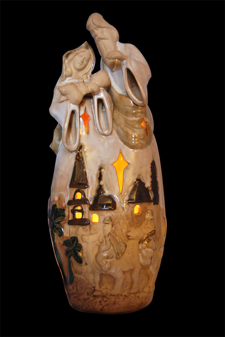 Tea Light Holder - Ceramic 12" Tall