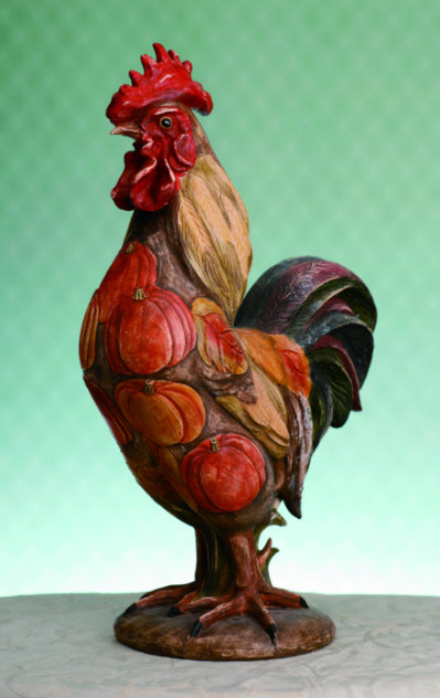 Resin Harvest Rooster Figurine