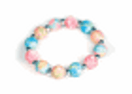 Coral Reef Chunky Silver Ball Bracelet