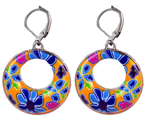 Splash of Multi Circle Earrings - Viva Beads