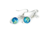 Blue Bikini 3 Bead Crystal Earrings