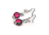 Pink Paradise 3 Bead Crystal Earrings